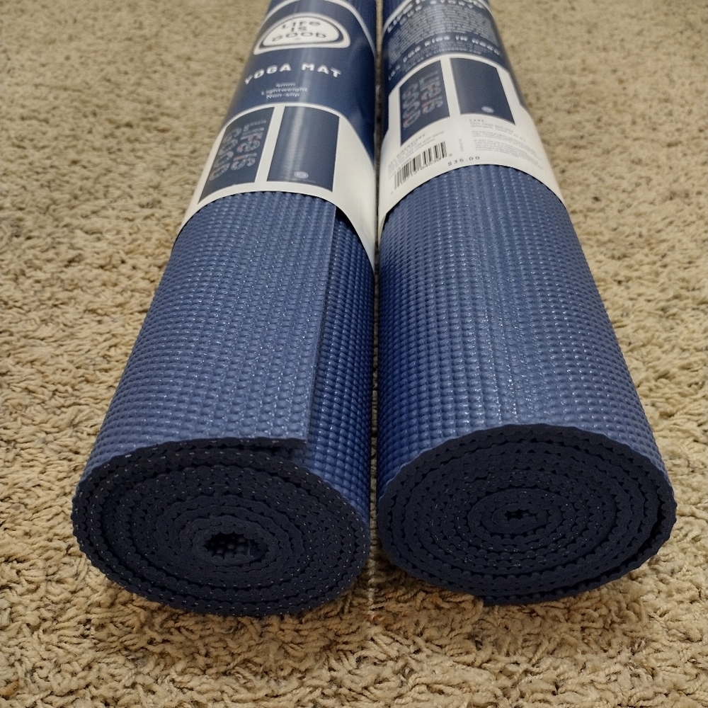 Life Is Good Yoga mat/ Reversible blue durable lightweight unique latex-free - Picture 7 of 12
